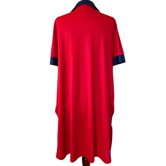 VTG 1960s Mod Color Block Dress – Red, White & Blue Button-Up Shift Pockets - Picture 5 of 10
